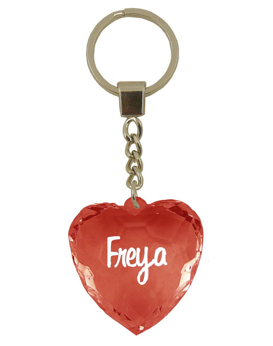 Freya Diamond Heart Keyring - Red