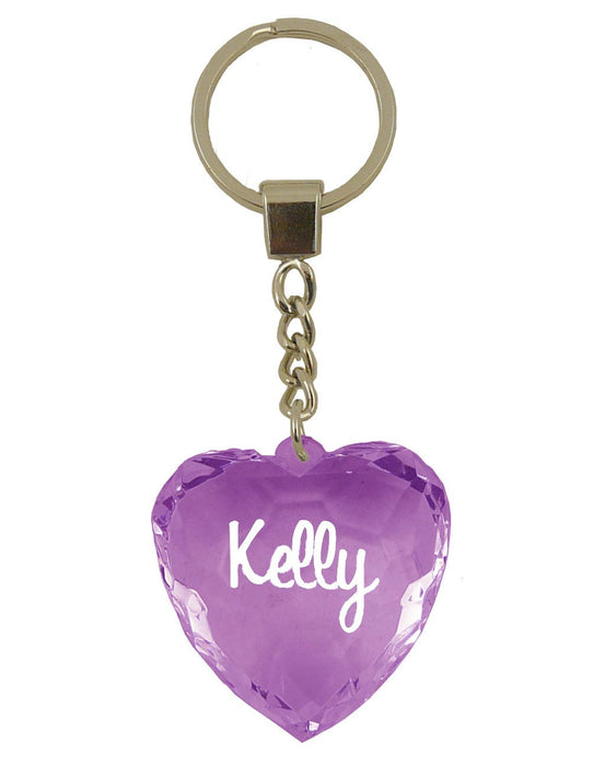 Kelly Diamond Heart Keyring - Purple