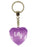Lily Diamond Heart Keyring - Purple