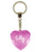 Lily Diamond Heart Keyring - Pink