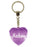Madison Diamond Heart Keyring - Purple