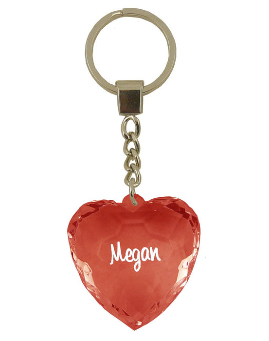 Megan Diamond Heart Keyring - Red