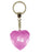 Mia Diamond Heart Keyring - Pink