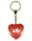 Millie Diamond Heart Keyring - Red