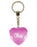 Olivia Diamond Heart Keyring - Pink