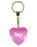 Paige Diamond Heart Keyring - Pink