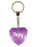 Poppy Diamond Heart Keyring - Purple
