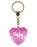 Poppy Diamond Heart Keyring - Pink