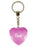 Rosie Diamond Heart Keyring - Pink