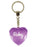 Ruby Diamond Heart Keyring - Purple
