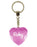 Ruby Diamond Heart Keyring - Pink