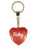 Ruby Diamond Heart Keyring - Red