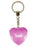 Sarah Diamond Heart Keyring - Pink