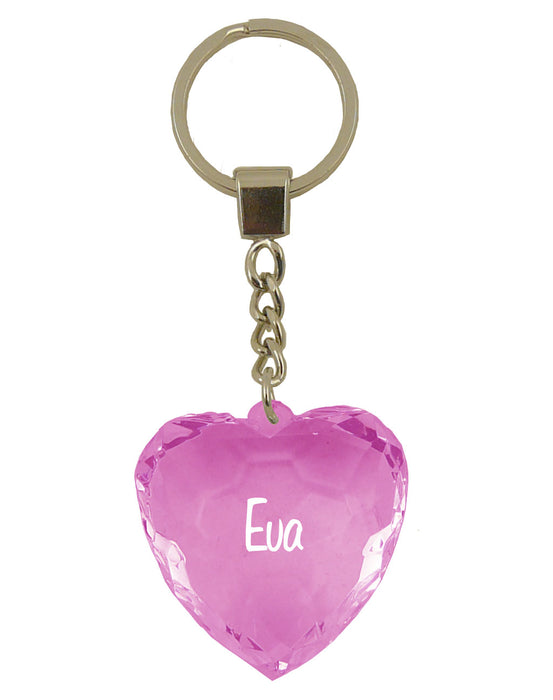 Diamond Heart Keyrings - Names and Letters A-F