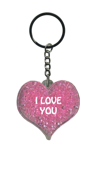 I Love You Itzy Glitzy Keyring - Pink