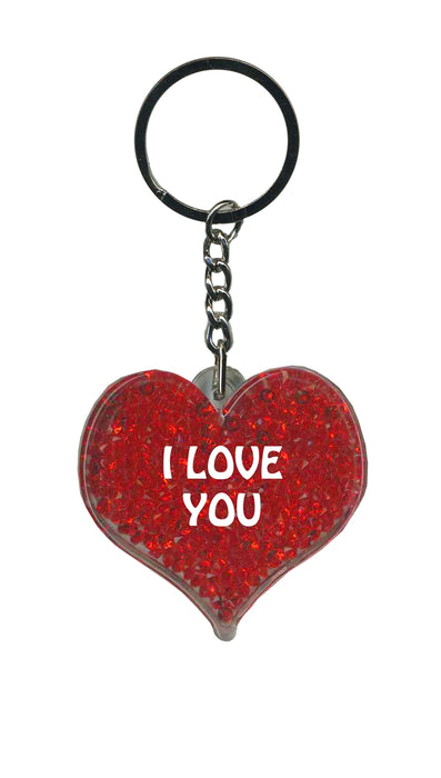 I Love You Itzy Glitzy Keyring - Red