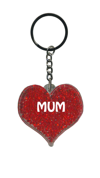 Mums Itzy Glitzy Keyring - Red