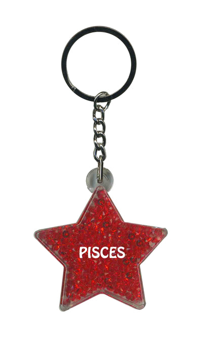 Pisces Itzy Glitzy Keyring - Red