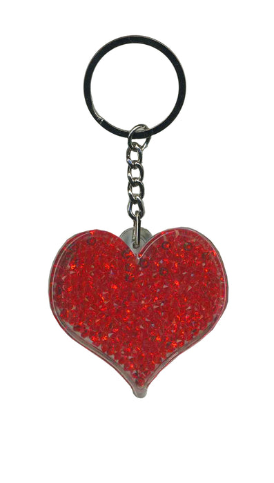 Blank Heart Itzy Glitzy Keyring - Red