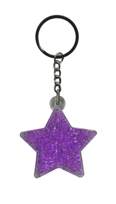 Blank Star Itzy Glitzy Keyring - Purple