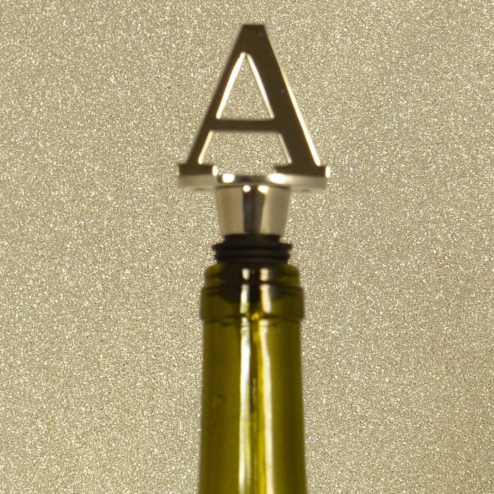 Chrome Bottle Stopper - Initial Letter