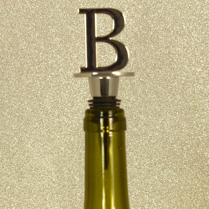 Chrome Bottle Stopper - Initial Letter
