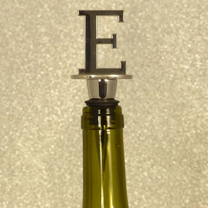 Chrome Bottle Stopper - Initial Letter