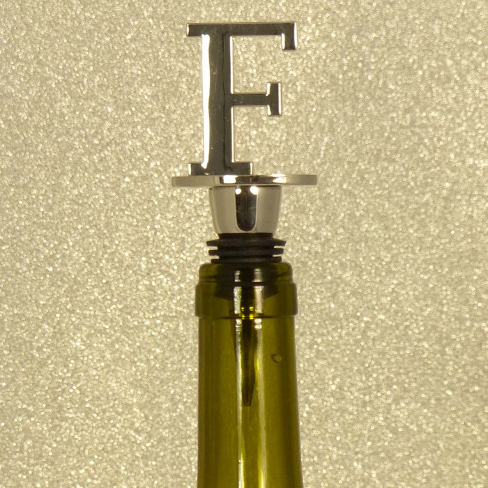 Chrome Bottle Stopper - Initial Letter