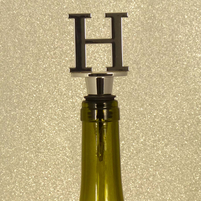 Chrome Bottle Stopper - Initial Letter
