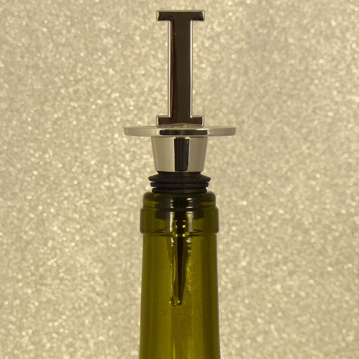 Chrome Bottle Stopper - Initial Letter