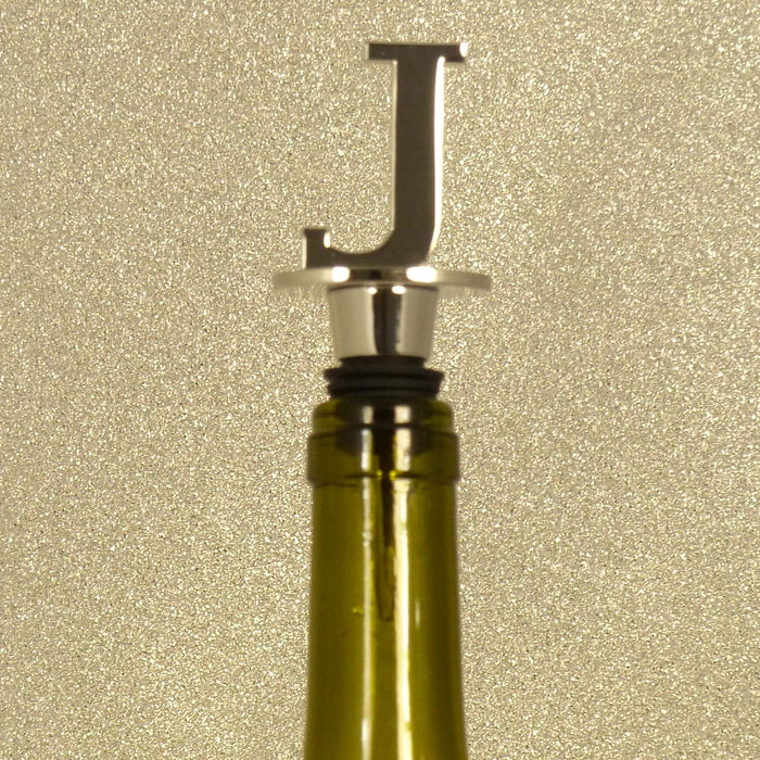 Chrome Bottle Stopper - Initial Letter