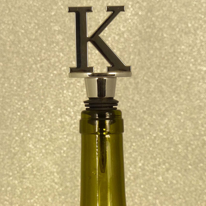 Chrome Bottle Stopper - Initial Letter
