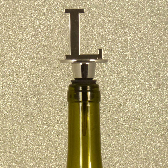 Chrome Bottle Stopper - Initial Letter