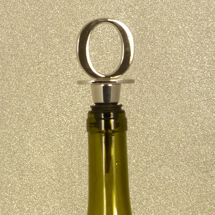 Chrome Bottle Stopper - Initial Letter