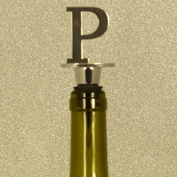 Chrome Bottle Stopper - Initial Letter