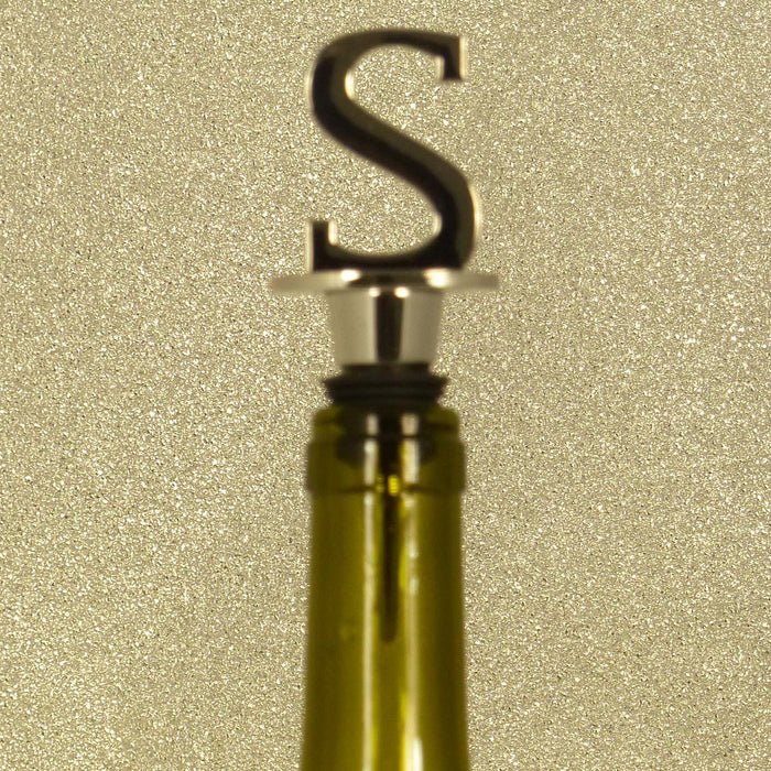 Chrome Bottle Stopper - Initial Letter