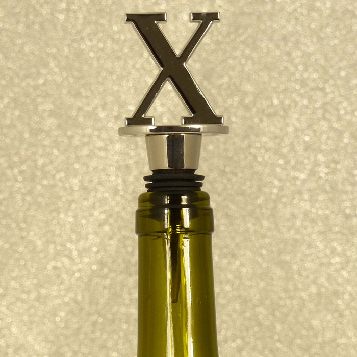 Chrome Bottle Stopper - Initial Letter