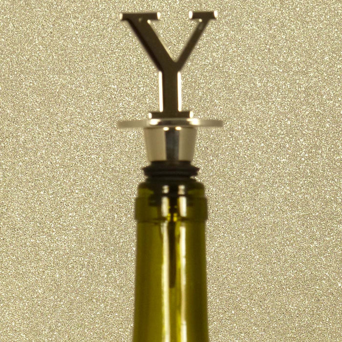 Chrome Bottle Stopper - Initial Letter