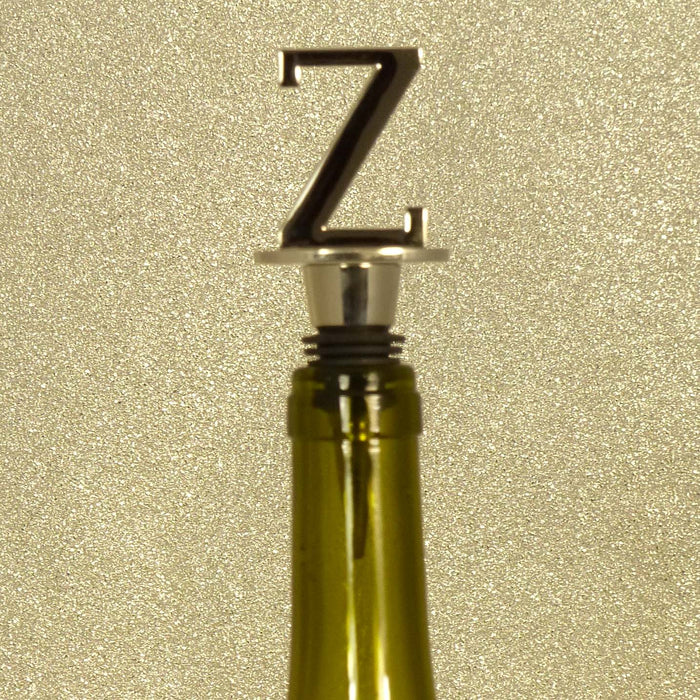 Chrome Bottle Stopper - Initial Letter