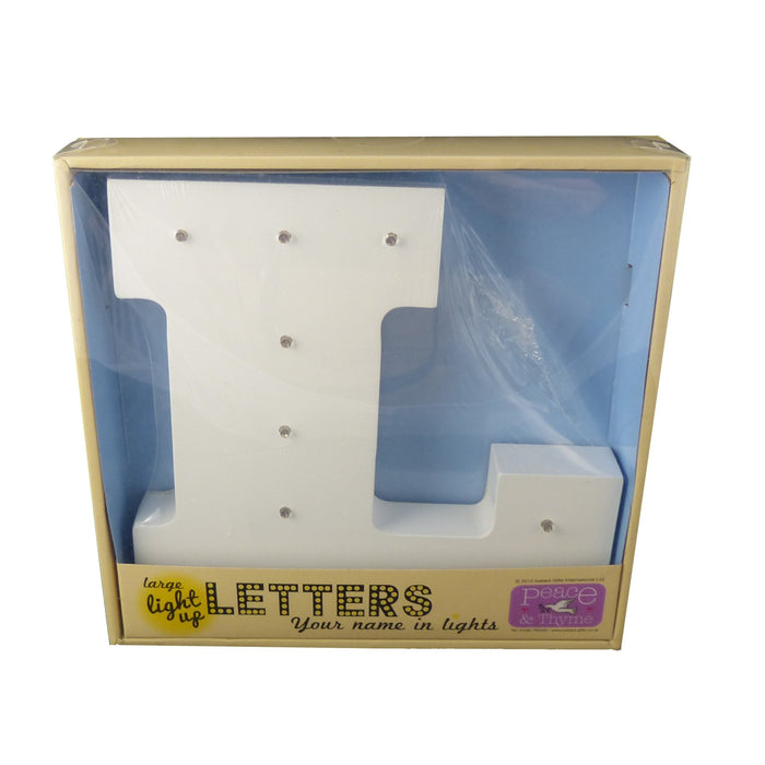Large White Light-Up Letter with LED Lights