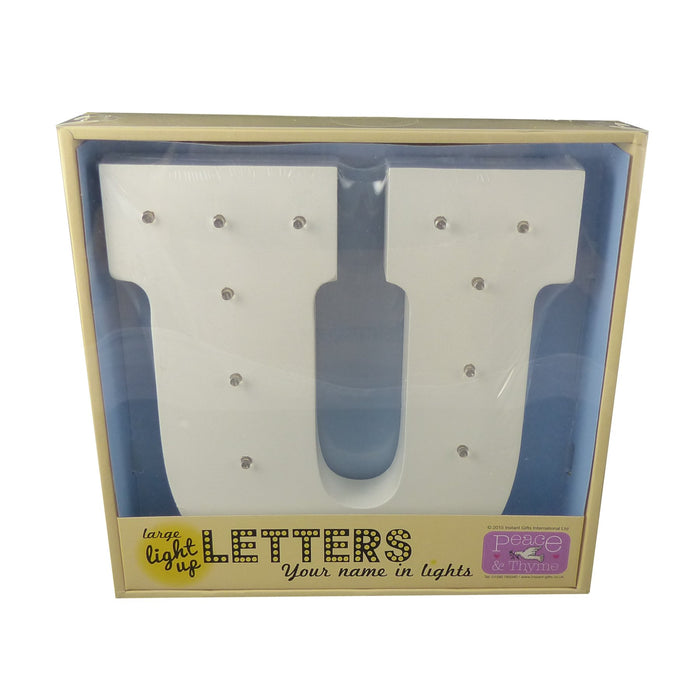 Large White Light-Up Letter with LED Lights