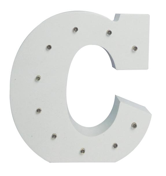 White Light-Up Letter with LED Lights