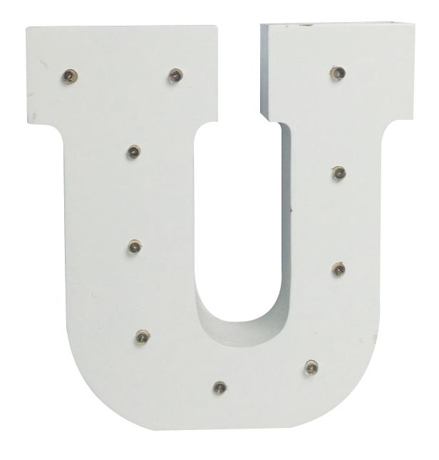 White Light-Up Letter with LED Lights