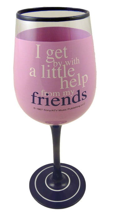 Lennon & McCartney Wine Glass - A Little Help From My Friends Pink