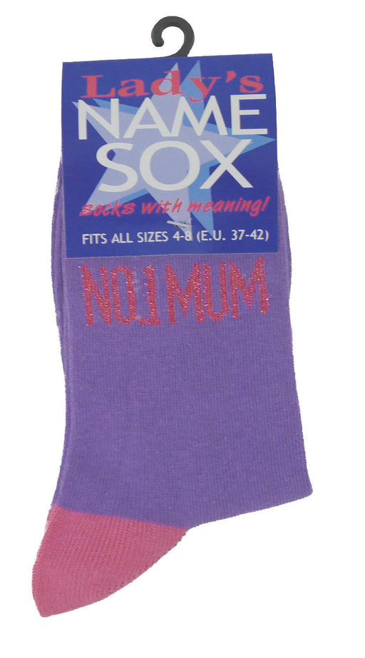 No. 1 Mum Pair of Socks - fits UK size 4-8
