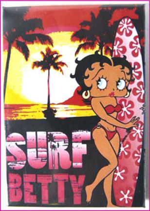 Betty Boop Surf Pink Magnets