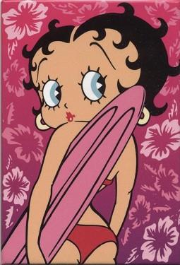 Betty Boop Holding Surfboard Magnet