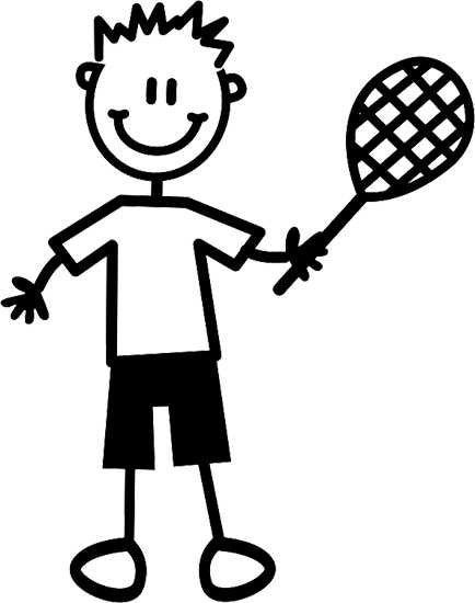 My Family Sticker - Boy Playing Tennis