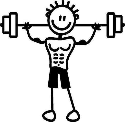 My Family Sticker - Dad Lifting Weights
