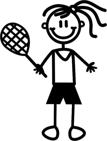 My Family Sticker - Girl Playing Tennis